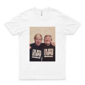 Trump And Boris Johnson - Im With Stupid Classic T-Shirt Best Women- 90S Tees- Retro Cotton Printed Best Anti Trump Shirts Custom T-Anti Trump Shirts