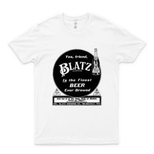 Vintage Blatz Beer Print Ad 11 - Camisa unisex para hombre, camiseta de estilo vintage para mujeres, niños, jóvenes, hechos a mano-black