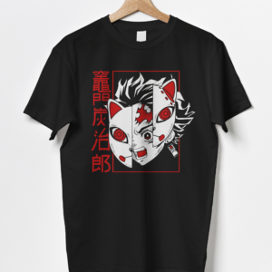 Tanjiro Kitsune Mask Shirt Demon Slayer Anime T-Shirt