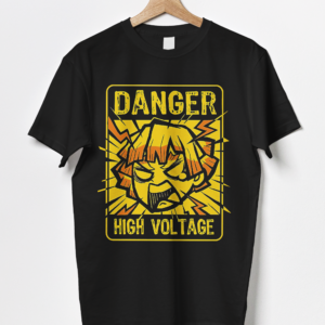 Zenitsu Agatsuma Danger high Voltage Funny - Demon Anime Slayer Shirt